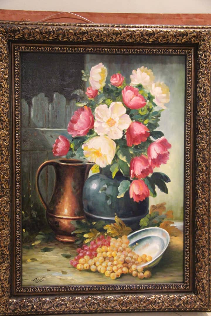 نقاشی رنگ و روغن  ( گلدان )